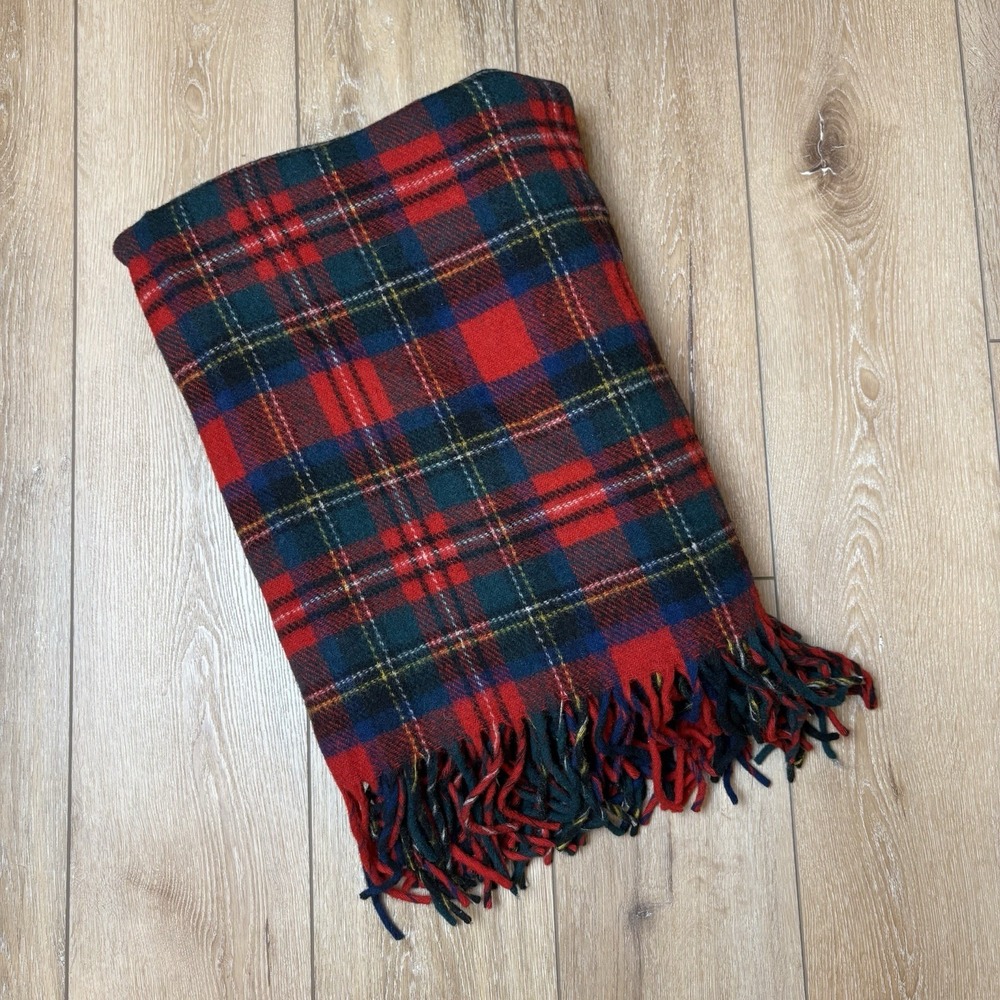 VTG Pendleton Virgin Wool Plaid Stadium Blanket Robe in a Bag Case Seat Cushion - Picture 7 of 15